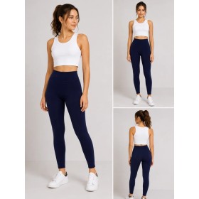 Pucka Women’s Shiny Navy Leggings - Stylish and Comfortable