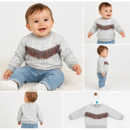 B&G Store Kız Bebek Beyaz Sweatshirt 19FW2BG2446