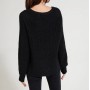 Levi's Women's Waffle Stitch Vneck Jet Black - Elegance and Comfort
