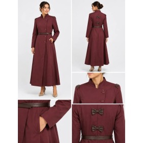 Kayra Women's Belted Ferace - Elegance and Comfort