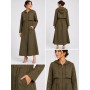Afife Haki Color Women's Ferace - Stylish and Modern Design