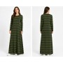 Al-Marwah Green Black Women's Long Dress - Elegant Design