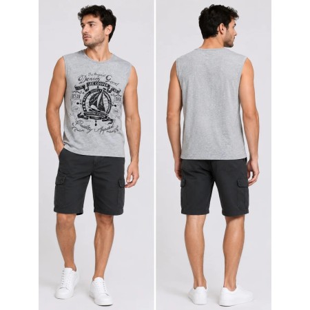 Lee Cooper Erkek Askılı Gri Slim Fit Tişört 199 LCM 243004