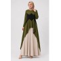 Al-Marwah Women's Green Open Front Dress - Elegance and Comfort