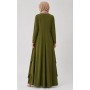 Al-Marwah Women's Green Open Front Dress - Elegance and Comfort