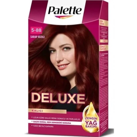 Palette Deluxe Set Hair Dye 5.88 Burgundy Red - Long-lasting Color