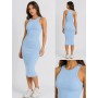 Dilvin 9095 Kadın Halter Yaka Elbise-mavi 101A09095