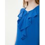 Koton Yaka Detaylı Bluz Saks Mavi 7KAK32156UW665