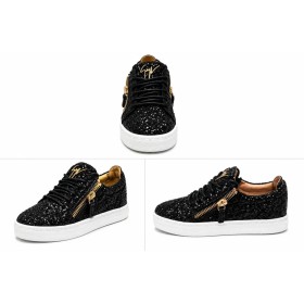 Giuseppe Zanotti Design Siyah Gold Logolu Pullu Kadın Ayakkabı 7116