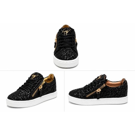 Giuseppe Zanotti Design Siyah Gold Logolu Pullu Kadın Ayakkabı 7116