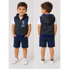 Macera Kids Kapüşonlu Kolsuz Polar