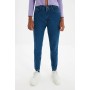 TRENDYOLMİLLA Kadın Indigo Yüksek Bel Mom Jeans