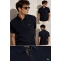 Etro Polo Yaka Renkli Yaka Detaylı Siyah Erkek T-Shirt