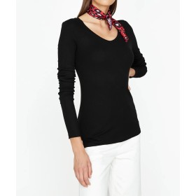 Koton Women's V Neck T-Shirt Black - Elegance and Comfort