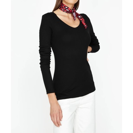 Koton Women's V Neck T-Shirt Black - Elegance and Comfort