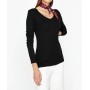 Koton Women's V Neck T-Shirt Black - Elegance and Comfort
