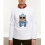 Erkek Nakışlı Bisiklet Yaka Beyaz Sweatshirt - Şıklığın Adresi