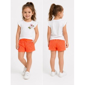 Koton Kız Çocuk Desenli Şort Fuşya 6YKG47785BM307