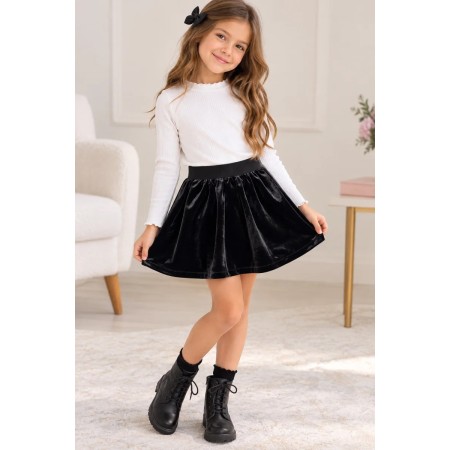 Gap Siyah Kadife Kız Çocuk Etek 305323692