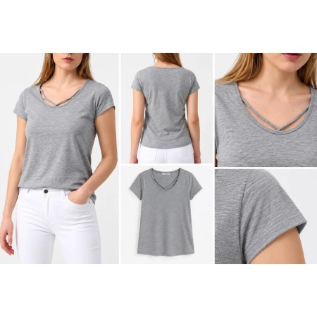 Fashion Friends Kadın Gri Tişört 9Y0969B1
