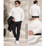 Factor Men's White Fisherman Neck Sweater - Style & Comfort