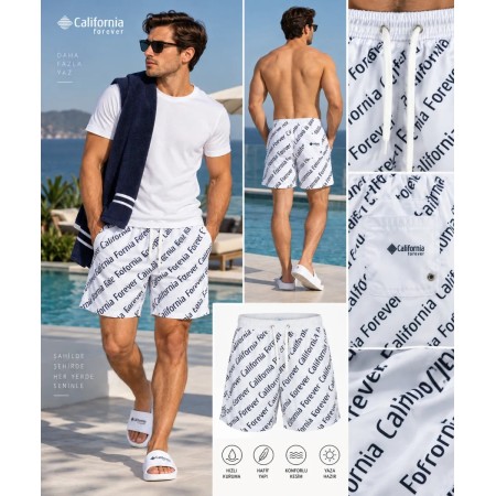 California Forever Beyaz Erkek Şort SH94011-1001
