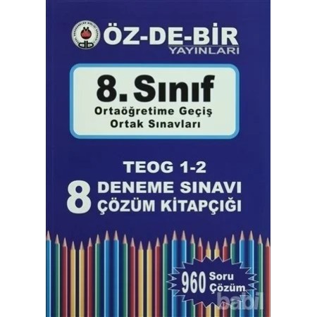 8. Sınıf TEOG 1-2 8 Deneme Sınavı ve Çözüm Kitapçığı