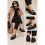 Punto Siyah Simli Kadın Casual Ayakkabı 634051
