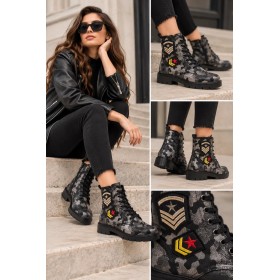 Ataköy Women's Boots Camouflage Pattern ATK45 - Elegance and Comfort