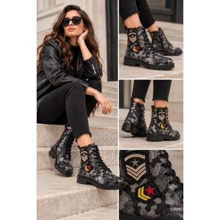 Ataköy Women's Boots Camouflage Pattern ATK45 - Elegance and Comfort