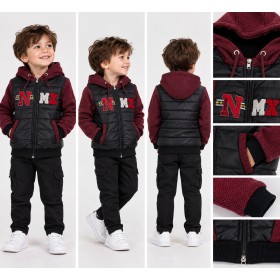 Winter Quilted Knit Cardigan - Boys Clothing