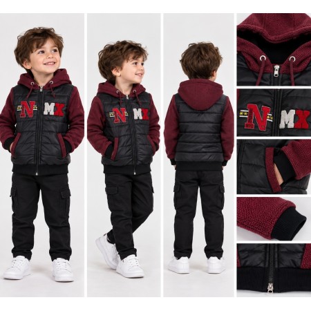 Winter Quilted Knit Cardigan - Boys Clothing