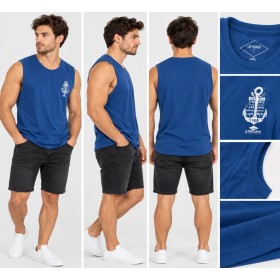 Lee Cooper Erkek Askılı Mavi Slim Fit Tişört  199 LCM 243005