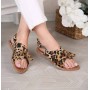 Leopar Desen Kadın Püsküllü Sandalet