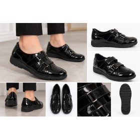 Santa Barbara Women's Black Patent Leather Shoes - Style and Comfort