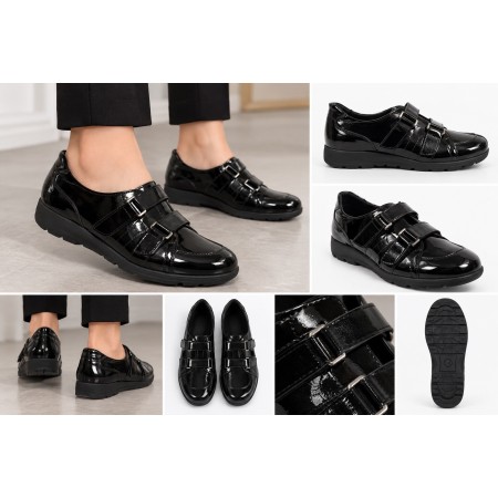 Santa Barbara Women's Black Patent Leather Shoes - Style and Comfort
