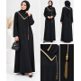 Tdee Concept Women's Black Scarf Collar Dress - Elegance and Style
