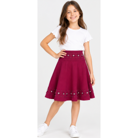 Bukem Beaded Purple Girls Skirt - Elegance and Comfort