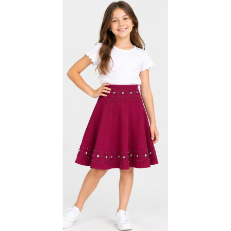 Bukem Beaded Purple Girls Skirt - Elegance and Comfort