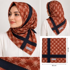 Berussa Women's Terracotta Black Striped Scarf - Stylish Accessory