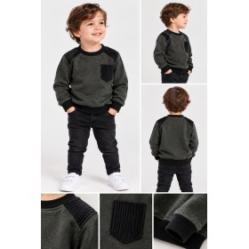 Macera Kids Erkek Çocuk Sweatshirt Haki