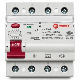 Makel 4P 25A 30MA Kaçak Akım Rölesi