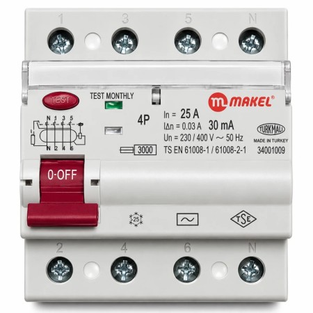 Makel 4P 25A 30MA Kaçak Akım Rölesi