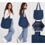 Kadın Denim Omuz Çantası Günlük Kullanım Jean Çanta