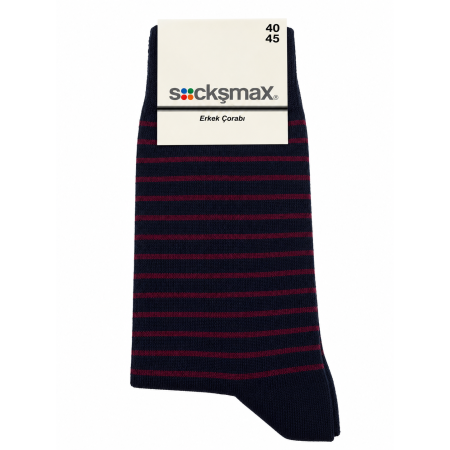 Sockmax Bordo Çizgili Erkek Çorap C23