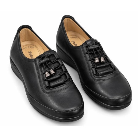 Polaris Kadın Ortopedik Ayakkabı Günlük Rahat Anne Ayakkabısı Anatomik Taban- Siyah