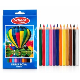 School Time Boya Kalemi 12'li Parlak Canlı Renkler