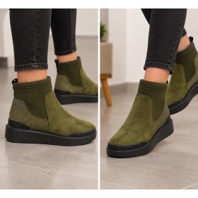Inci Women's Olive Thick Sole Boots 6983 | Stylish and Comfortable