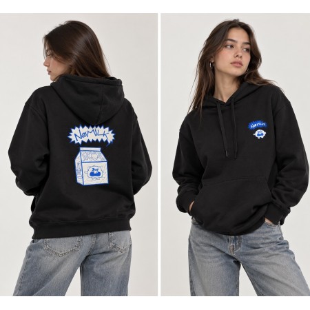 Lucky Kadın Siyah Kapüşonlu Sweatshirt