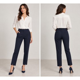 Ipekyol Women's Fabric Pants - Navy Blue